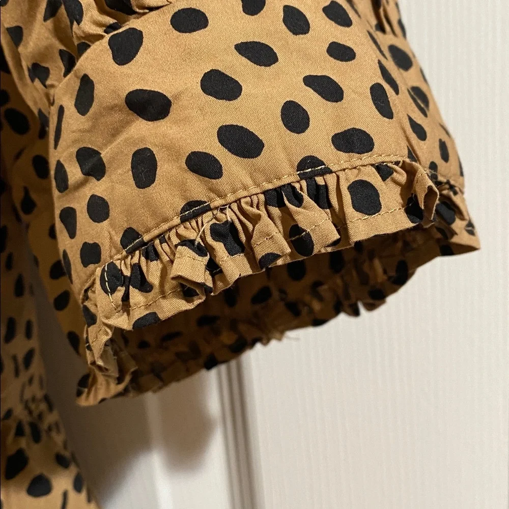 J. Crew Tan and Black Polka Dot Midi Dress - Picture 11 of 15